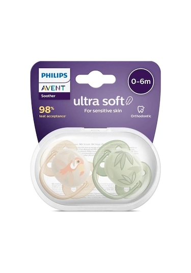 Philips Avent Ultra Yumuşak Emzik 0-6 Ay 2li Erkek Çok Renkli