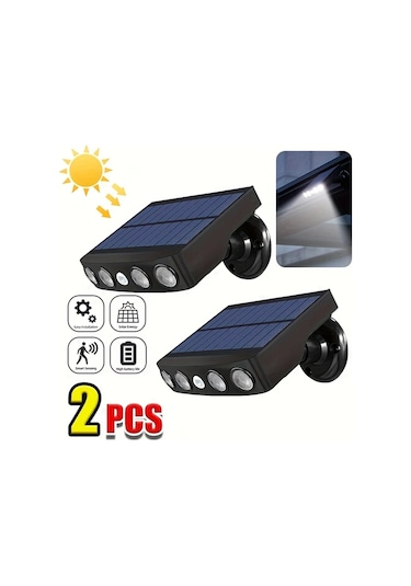 Xuweiwei 2 Adet Güneş Sensörlü Sel Işıkları Bahçe Balkon Patio Dış Aydınlatma 3 Modlu Lityum Pil