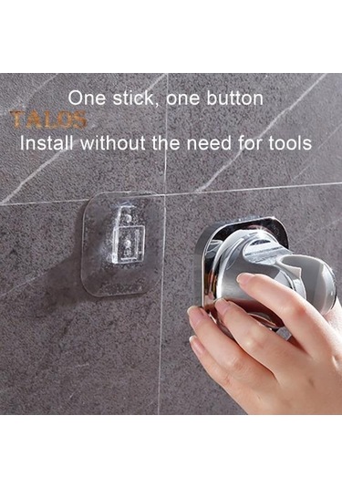 Gümüş Delme Yok Duş Tabanı Kendinden Yapışkanlı Duvara Monte Kaymaz Büyük Yük Taşıyan Ayarlanabilir Açı El Duş Başlığı Tutucu Gümüş