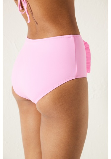 Penti Basic Yüksek Bel Fırfırlı Pembe Bikini Altı