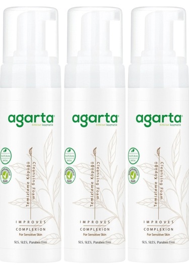 Agarta Doğal Yüz Temizleme Köpüğü 225ml 3 Lü Set