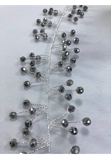 FdayAksesuar Kadın Gümüş Rengi Kristalli Saç Ve Türban Aksesuarı FRDY31283