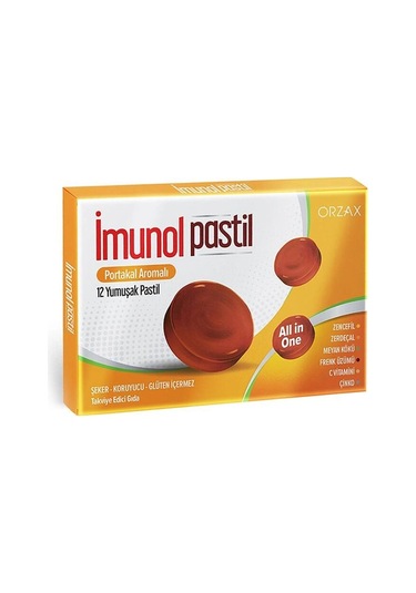 Orzax İmunol Portakal Aromalı Pastil 12'li