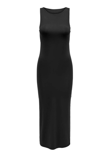 Onlea S/l Long Slıt Dress Jrs Siyah Cok Renklı