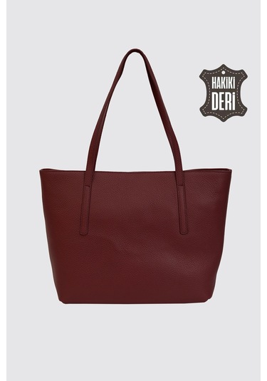 Hakiki Deri Kadın Omuz Çantası Bordo Smr6425 Bordo