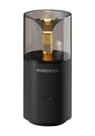 Agoodshop Mum Alevi Aromaterapi Difüzör - Otomatik Koku Püskürtücü Mini Ambiyans Mum Işığı Nemlendirici 129 Siyah