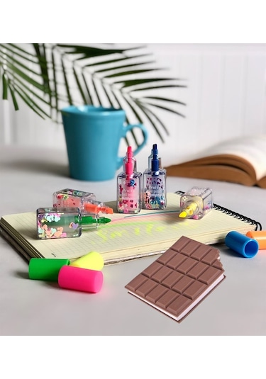 Kokulu Çikolata Defter Ve Oje Görünümlü Keçeli Kalem