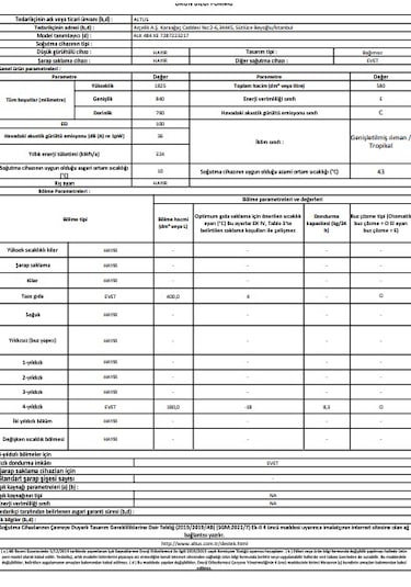 Altus ALK 484 XE Kombi No Frost Buzdolabı Beyaz