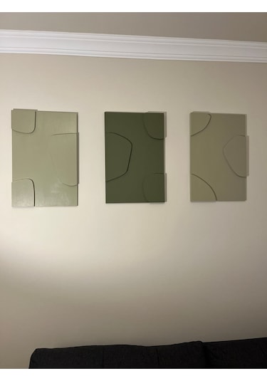 Cıgılwood Taşlar Ahşap Bohem Tablo 3 Set