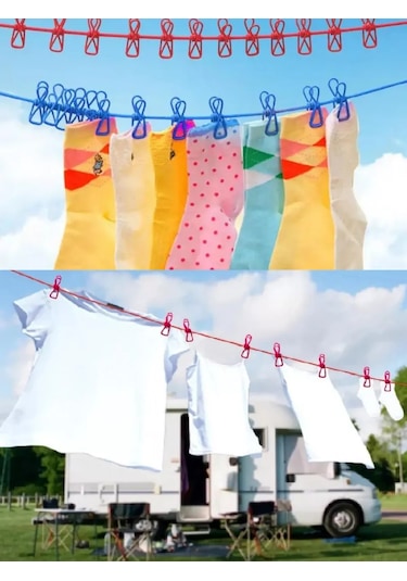 Esfamily Mandallı Çamaşır Kurutma İpi 236849565 Siyah