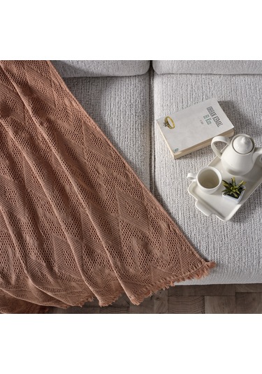 Adora Koltuk Şalı Somon - 130x170 Cm