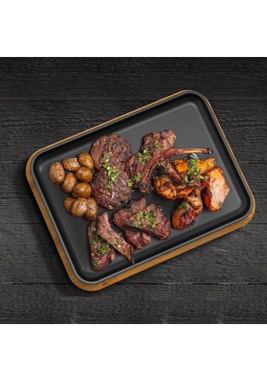 Lava Döküm Dikdörtgen Servis Tabağı Ölçü 34x25cm.