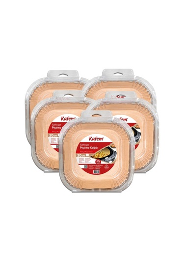 Kafem Airfryer Pişirme Kağıdı Kare 5 x 25'li 20 CM