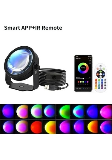 Novahub Tuya Akıllı Gün Batımı Lambası - Smart App, Bluetooth, Selfie Ve Parti Işığı B Korea B Çok Renkli
