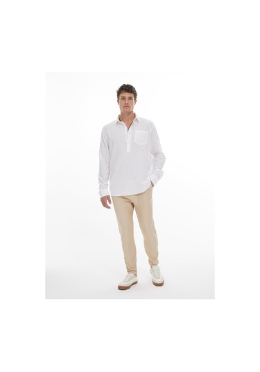 Ltb Düz Paça Keten Görünümlü Bej Pantolon 012254702625008 12079 Bej