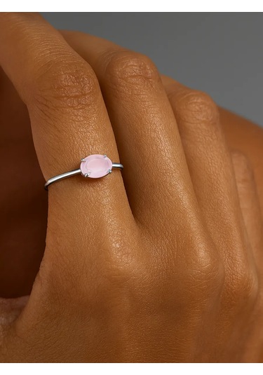 Lapshov Pembe Akikli Gümüş Yüzük 188759927 Pembe