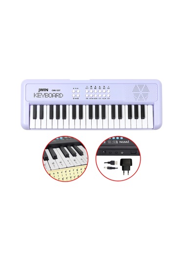 Jwin Cmk-1237 37 Tuşlu Elektronik Org Etiket. Adaptör Hediye - Mor