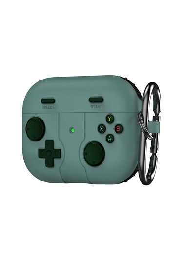 Microsonic Aipods Uyumlu 4 Kılıf Cartoon Figürlü Silikon Retro Gameboy Yeşil