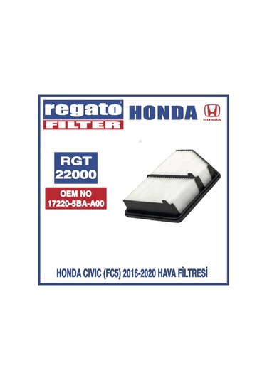 Regato Honda Civic Fc5 2016-2020 Hava Filtresi