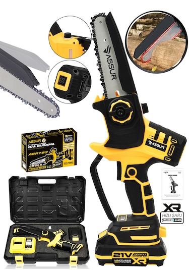 Assur ASR793 21 V Çift Akülü Testere Sarı
