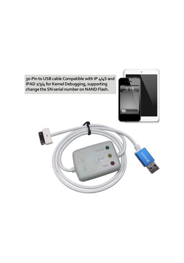 Fortunelane İos Uyumlu Cihaz Debug Kablosu İphone Uyumlu 4/4s, İpad Uyumlu 2/3/4 - 30-pin Usb, Nand Flash Sn Değiştirme, Kernel Y