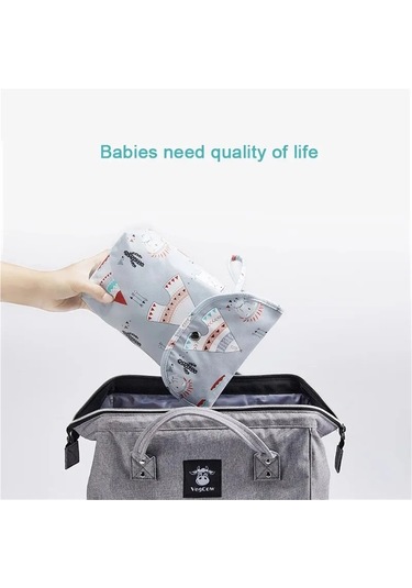 Jialan Bebek Bezi Çantası Su Geçirmez İslak Kuru Paketi Mumya Gri