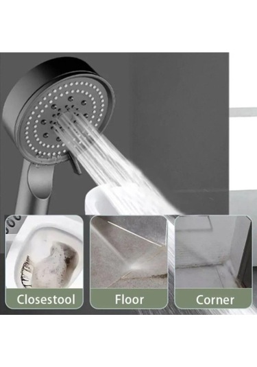 5 Fonksiyonlu Siyah El Duşu Krom