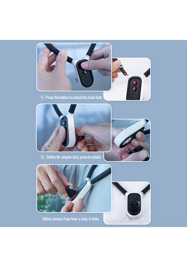 Yaozixa Gopro Insta360 Djı İçin Manyetik Boyun Tutucu - Ön Perspektif Spor Kamerası Filmi İçin Uyumlu 12/11/10/9/8/7 Dahil