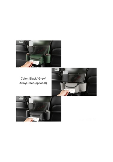 Symbee Koltuk Arası Deri Depolama Çantası, Araba İç Döşeme Organizer, Çok Fonksiyonlu Sandık Bölücü, Gri Renkli Konsole Saklama Torbası Gri