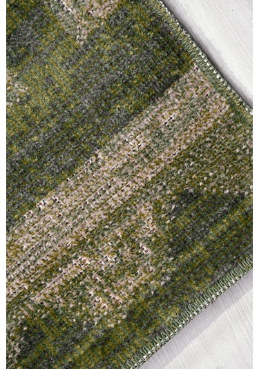 Arkaik Halı Koleksiyonu Zamansız Dokulu Desen, Tozumaz, Kolay Temizlik, İnce Form Yeşil