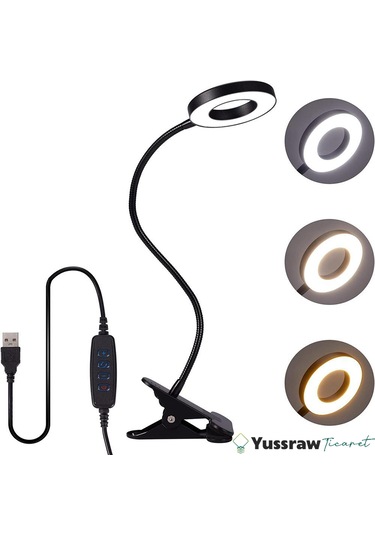 Çok Fonksiyonlu Akrobat Masa Lambası Şiddeti Ayarlanabilir 3 Farklı Işık Rengi Siyah G