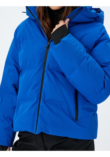 Koton Kapüşonlu Fermuarlı Su Geçirmez Kayak Montu Saks Mavisi 5wak00210ew Saks Mavi