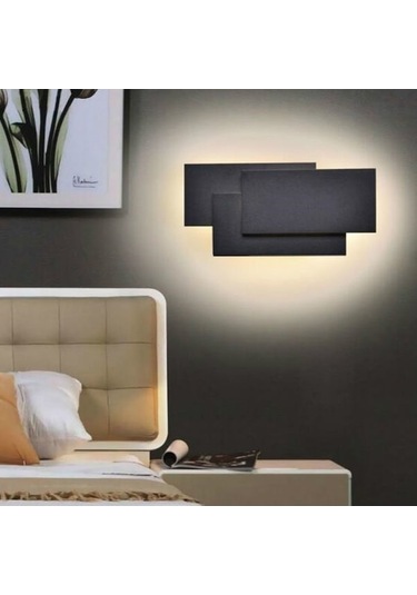 Siyah Kare 18 W Yaratıcı Basit Yatak Odası Başucu Oturma Odası Restoran Otel Çalışma Salonu Koridor Koridor Işık Led Kule Yığını Duvar Lambası Sıcak Işık Diğer Diğer