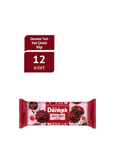 Dankek Tart Kek Çilekli 30g X 12 Adet