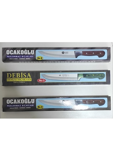 Şef Bıçağı - Ocakoğlu - Denizli 3'lü Set Kahverengi