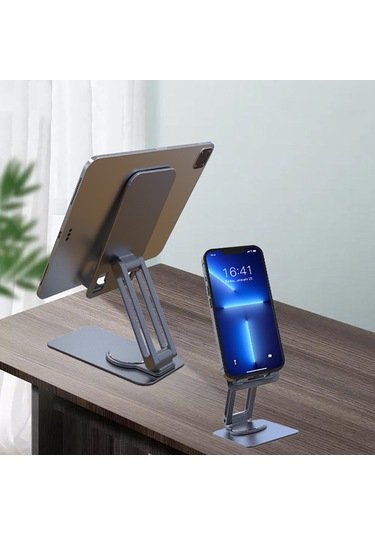 Jmary Mk-60 Ayarlanabilir Katlanabilir 360 Derece Dönebilen Telefon Ve Tablet Standı Gri