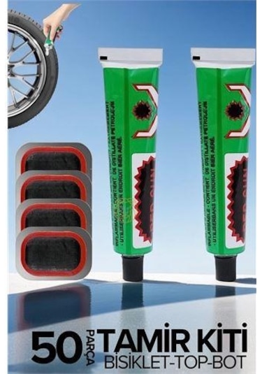 Modacar Lastik Yaması 50 Li Set Bisiklet Top Bot