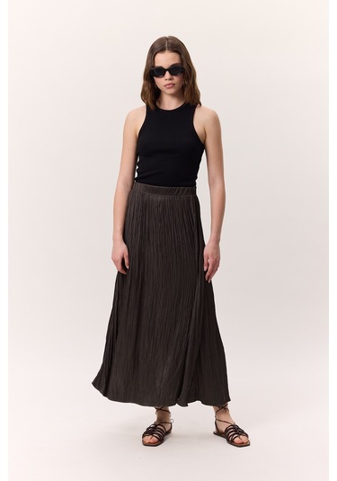 Crush Saten Etek Kahverengi Kahverengi