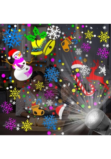 16 Desenli 4w Led Kar Tanesi Noel Dekorasyonu Projektör Işığı, Spec: Uk Plug Diğer
