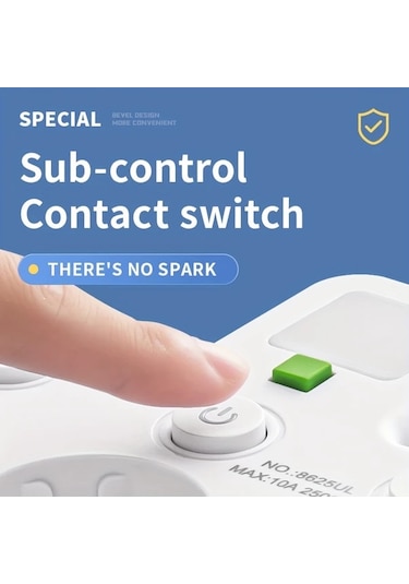 Honeybeeshop 8625l Ab Fisi Ac Cikisi 5 Prizli Elektrik Seridi Coklu Priz Duvar Prizi Evrensel Ayri Anahtarlı Isik Adaptoru