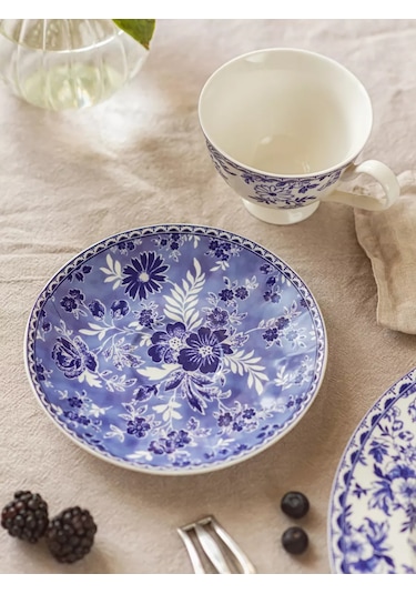 Roomi Seramik Çay Takımı 190 Ml Vintage, Kupa Ve Tabağı Seti 196192564 Beyaz