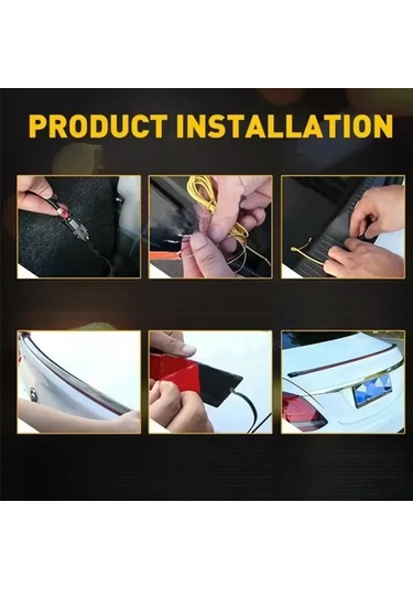 Xuweiwei 51.18inch Renkli Led Araç Şerit Işığı Karbon Fiber Led Spoiler Işık Universal Araç Kuyruk Kanat Dekorasyon Işık Şeridi Pilsiz