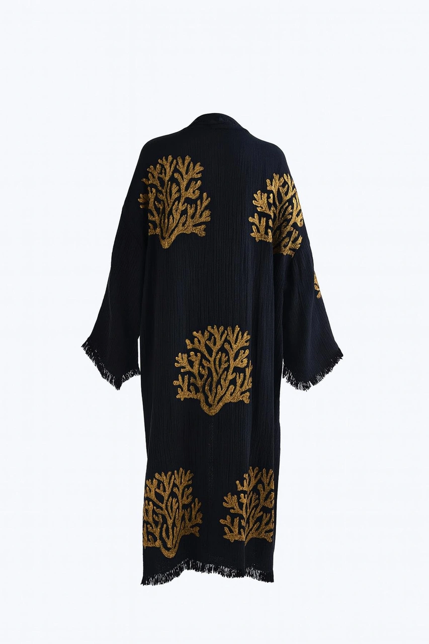 Brandsmithshop Siyah Ethereal Coral Kimono Çok Renkli