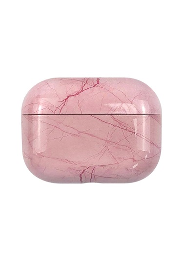 Airpods Uyumlu Pro 3 Mermer Su Sticker Kablosuz Kulaklık Koruyucu Kılıf Pembe