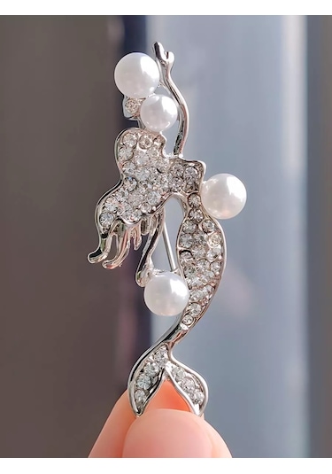 Bijoubijou Takı Broş Denizkızı 245830385 Gri