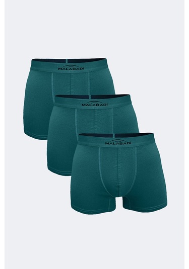 Malabadi Erkek Yeşil 3'lü Pamuk Elastan Boxer 3m075 Yeşil