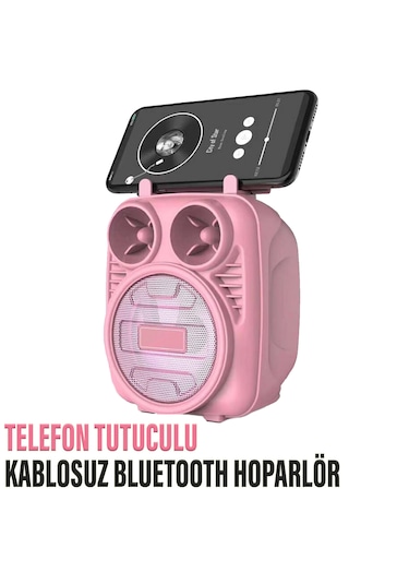 Kablosuz Bluetooth Hoparlör Speaker Telefon Tutucu Renkli Işıklı