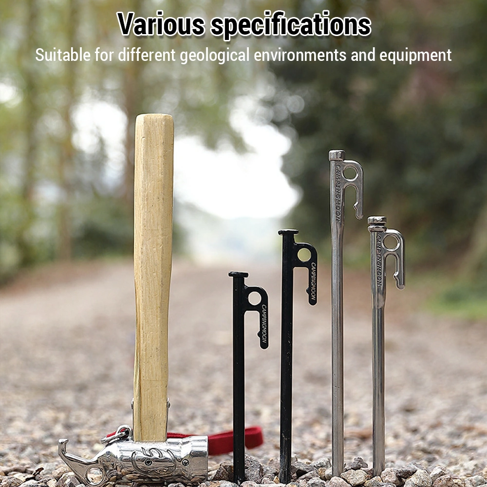 Dianziye Campıngmoon T Serisi 20cm Karbon Çelik Kamp Tenteği: Dayanıklı, Pas Korumalı, Zor Zeminlere Uygun, Tent/çadır Sabitleme Çok Renkli