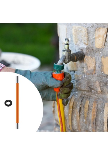 Suntek Balkon, Banyo, Mutfak Için Esnek Su Musluğu Borusu Uzatma Turuncu