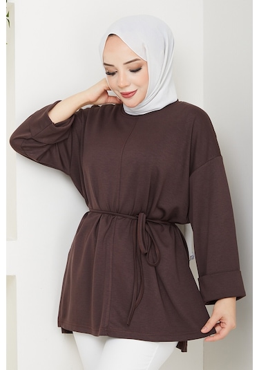 Günsel İpli Oysho Tunik 1646 - Kahve Kahverengi